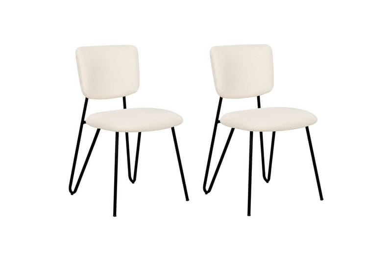 Sett med 2 spisestoler Nelko - Hvit, Svart - Møbler - Stoler & lenestoler - Spisestuestoler & kjøkkenstoler