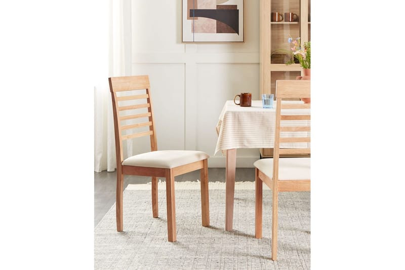 Sett med 2 spisestoler Ortley - Lyst tre, beige - Møbler - Stoler & lenestoler - Spisestuestoler & kjøkkenstoler