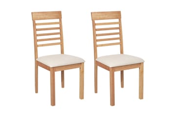 Sett med 2 spisestoler Ortley - Lyst tre, beige - Møbler - Stoler & lenestoler - Spisestuestoler & kjøkkenstoler