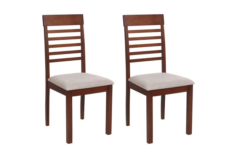 Sett med 2 spisestoler Ortley, Mørkt tre, beige