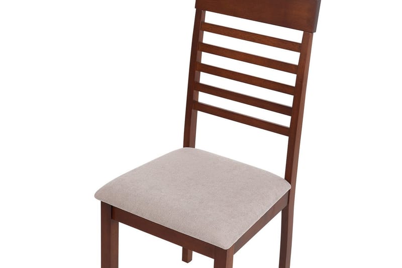 Sett med 2 spisestoler Ortley - Mørkt tre, beige - Møbler - Stoler & lenestoler - Spisestuestoler & kjøkkenstoler