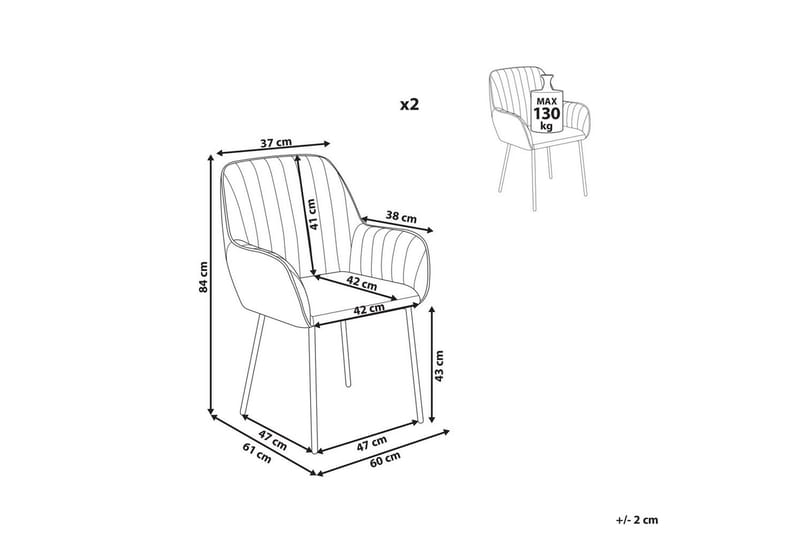 Sett med 2 spisestoler Wellston - Brun, Svart - Møbler - Stoler & lenestoler - Spisestuestoler & kjøkkenstoler