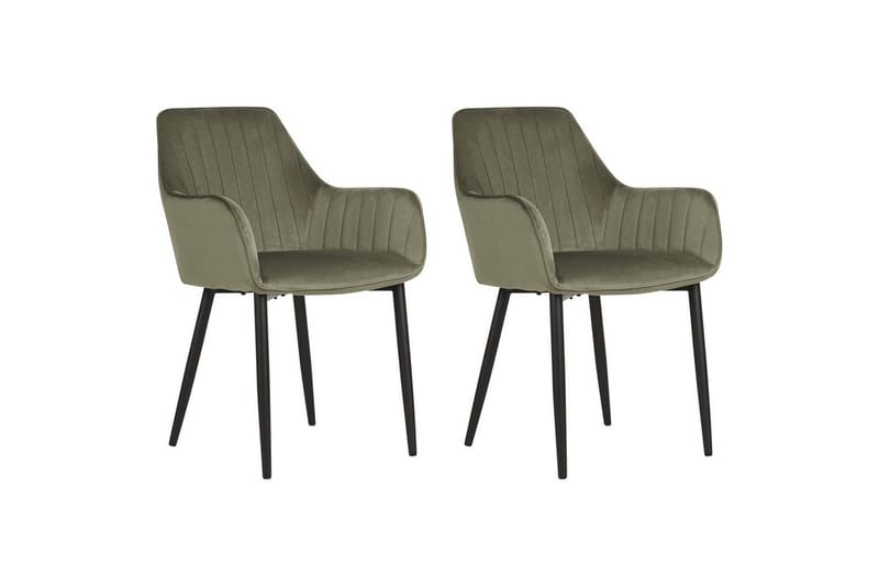 Sett med 2 spisestoler Wellston, Grønn, svart, Grønn, Svart