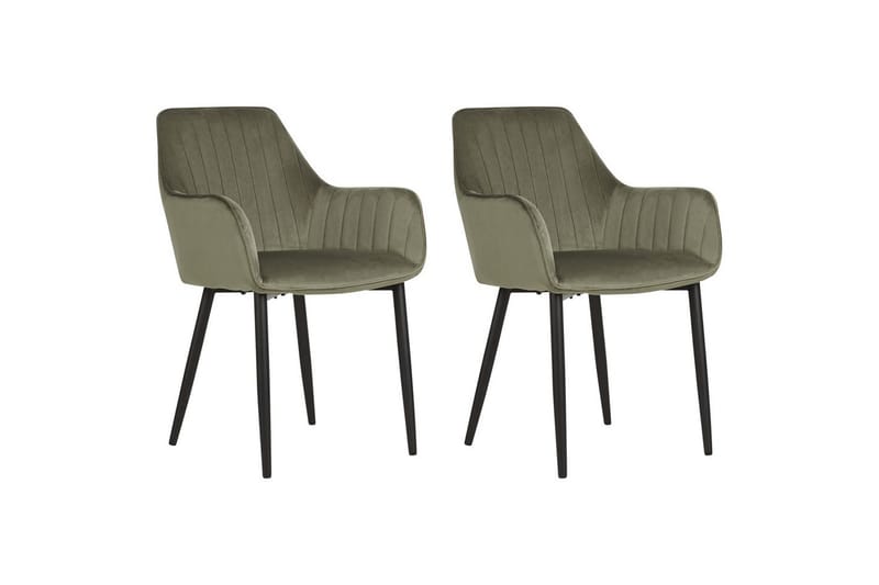 Sett med 2 spisestoler Wellston, Grønn, svart, Grønn, Svart