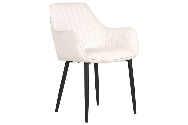 Sett med 2 spisestoler Wellston - Hvit, Svart - Møbler - Stoler & lenestoler - Spisestuestoler & kjøkkenstoler