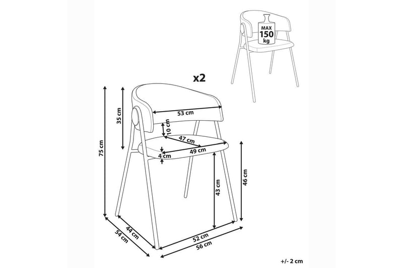 Sett med 2 spisestuestoler Alanson - Møbler - Stoler & lenestoler - Spisestuestoler & kjøkkenstoler