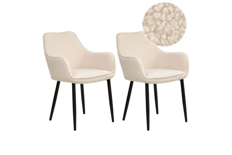 Sett med 2 spisestuestoler Alden, Beige, svart