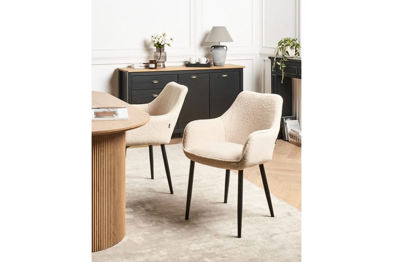 Sett med 2 spisestuestoler Alden - Beige, svart - Møbler - Stoler & lenestoler - Spisestuestoler & kjøkkenstoler