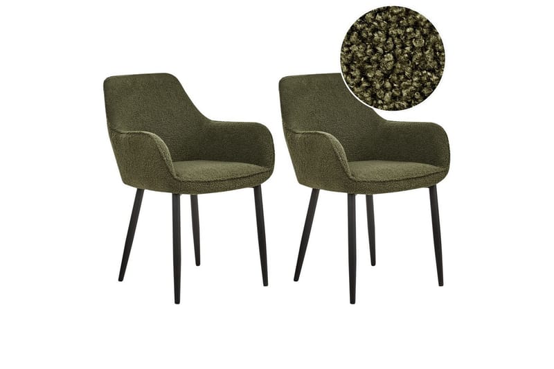 Sett med 2 spisestuestoler Alden - Grønn, Svart - Møbler - Stoler & lenestoler - Spisestuestoler & kjøkkenstoler