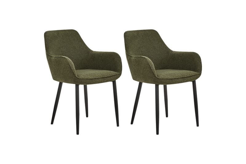 Sett med 2 spisestuestoler Alden - Grønn, Svart - Møbler - Stoler & lenestoler - Spisestuestoler & kjøkkenstoler