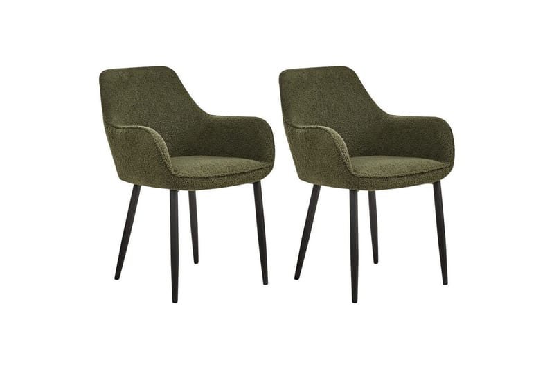 Sett med 2 spisestuestoler Alden - Grønn, Svart - Møbler - Stoler & lenestoler - Spisestuestoler & kjøkkenstoler