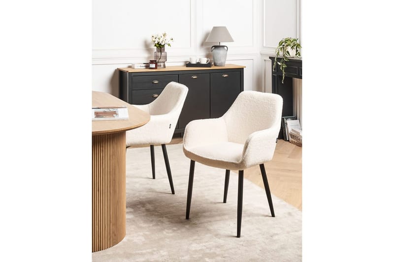 Sett med 2 spisestuestoler Alden - Hvit, Svart - Møbler - Stoler & lenestoler - Spisestuestoler & kjøkkenstoler