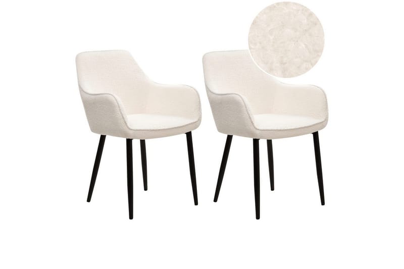 Sett med 2 spisestuestoler Alden, Hvit, Svart