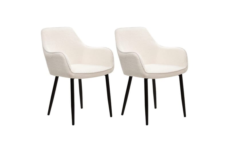 Sett med 2 spisestuestoler Alden - Hvit, Svart - Møbler - Stoler & lenestoler - Spisestuestoler & kjøkkenstoler