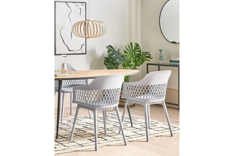 Sett med 2 spisestuestoler Almira - Grå - Møbler - Stoler & lenestoler - Spisestuestoler & kjøkkenstoler