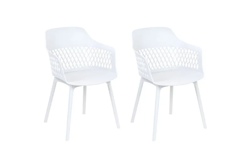 Sett med 2 spisestuestoler Almira, Hvit