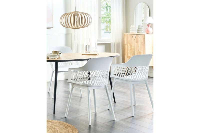 Sett med 2 spisestuestoler Almira - Hvit - Møbler - Stoler & lenestoler - Spisestuestoler & kjøkkenstoler