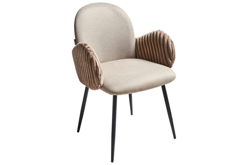 Sett med 2 spisestuestoler Amity - Beige, svart, brun - Møbler - Stoler & lenestoler - Spisestuestoler & kjøkkenstoler