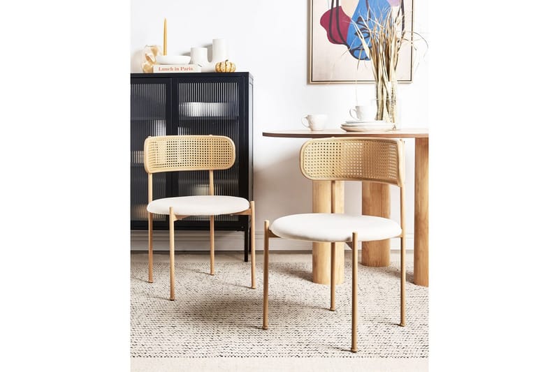 Sett med 2 spisestuestoler Andover - Lyst tre, beige - Møbler - Stoler & lenestoler - Spisestuestoler & kjøkkenstoler