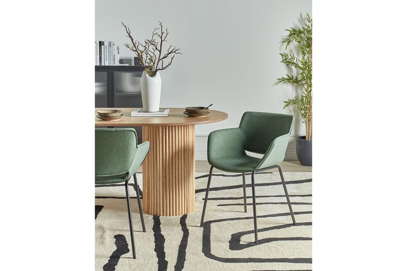 Sett med 2 spisestuestoler Axtel - Grønn, svart - Møbler - Stoler & lenestoler - Spisestuestoler & kjøkkenstoler