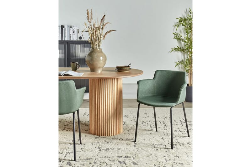 Sett med 2 spisestuestoler Belfield - Grønn, svart - Møbler - Stoler & lenestoler - Spisestuestoler & kjøkkenstoler