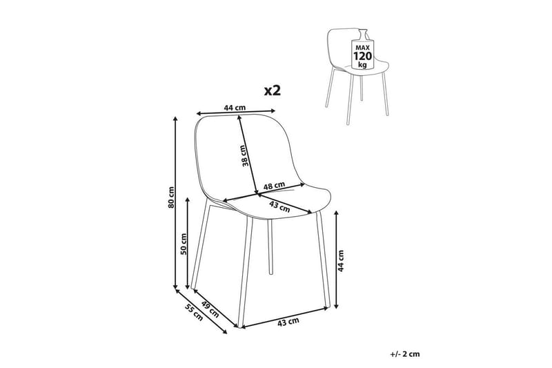 Sett med 2 spisestuestoler Beloit - Møbler - Stoler & lenestoler - Spisestuestoler & kjøkkenstoler