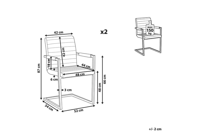 Sett med 2 spisestuestoler Buford - Møbler - Stoler & lenestoler - Spisestuestoler & kjøkkenstoler