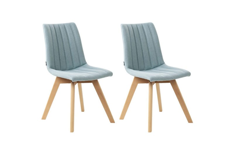 Sett med 2 spisestuestoler Calgary, Blått, lyst tre