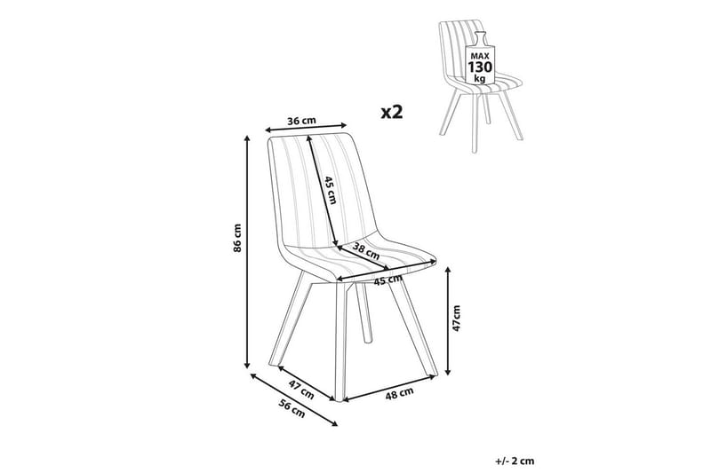 Sett med 2 spisestuestoler Calgary - Blått, lyst tre - Møbler - Stoler & lenestoler - Spisestuestoler & kjøkkenstoler