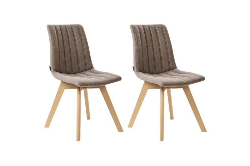 Sett med 2 spisestuestoler Calgary, Brun, lyst tre