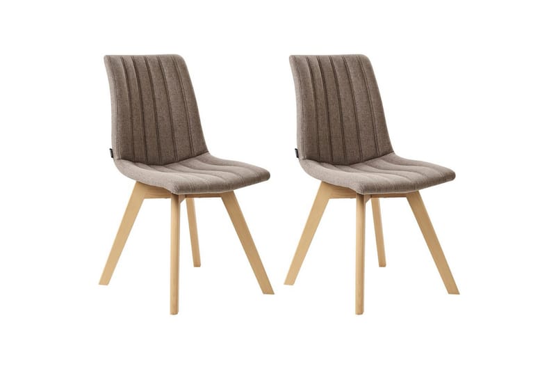 Sett med 2 spisestuestoler Calgary, Brun, lyst tre