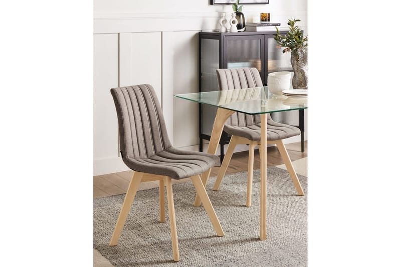 Sett med 2 spisestuestoler Calgary - Brun, lyst tre - Møbler - Stoler & lenestoler - Spisestuestoler & kjøkkenstoler