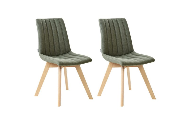 Sett med 2 spisestuestoler Calgary - Grønt, lyst treverk - Møbler - Stoler & lenestoler - Spisestuestoler & kjøkkenstoler