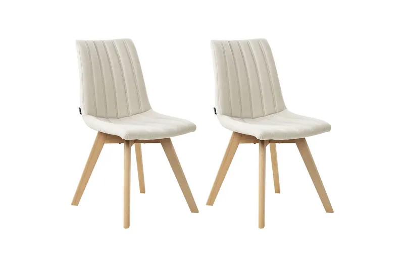 Sett med 2 spisestuestoler Calgary - Hvit, lyst tre - Møbler - Stoler & lenestoler - Spisestuestoler & kjøkkenstoler