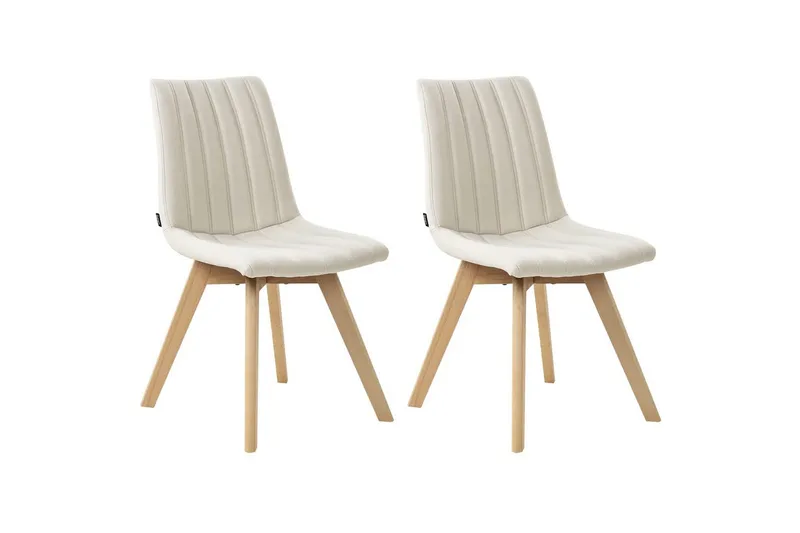 Sett med 2 spisestuestoler Calgary, Hvit, lyst tre