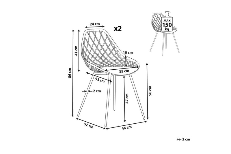 Sett med 2 spisestuestoler Canton ll - Møbler - Stoler & lenestoler - Spisestuestoler & kjøkkenstoler