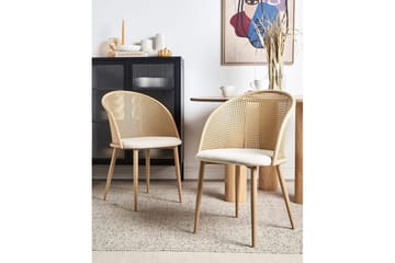 Sett med 2 spisestuestoler Cornell - Lyst tre, beige - Møbler - Stoler & lenestoler - Spisestuestoler & kjøkkenstoler