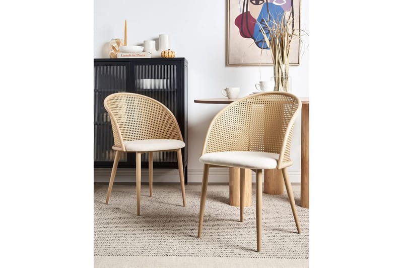Sett med 2 spisestuestoler Cornell - Lyst tre, beige - Møbler - Stoler & lenestoler - Spisestuestoler & kjøkkenstoler
