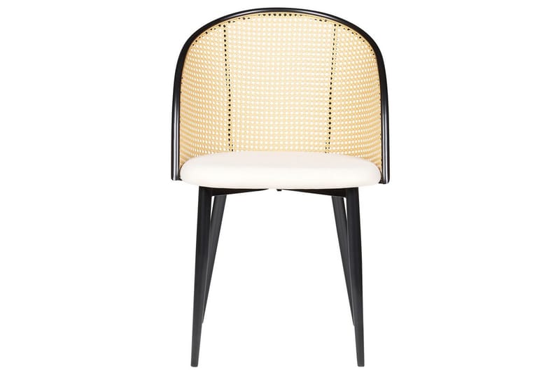 Sett med 2 spisestuestoler Cornell - Svart, beige, lyst tre - Møbler - Stoler & lenestoler - Spisestuestoler & kjøkkenstoler