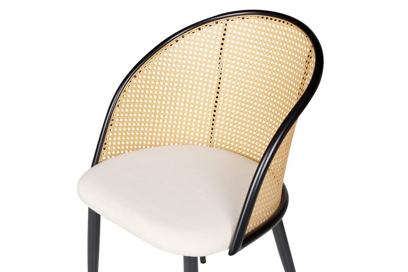 Sett med 2 spisestuestoler Cornell - Svart, beige, lyst tre - Møbler - Stoler & lenestoler - Spisestuestoler & kjøkkenstoler