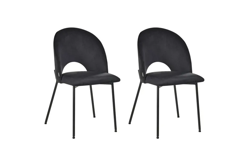 Sett med 2 spisestuestoler Covelo, Svart