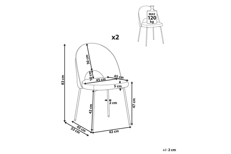 Sett med 2 spisestuestoler Covelo - Svart - Møbler - Stoler & lenestoler - Spisestuestoler & kjøkkenstoler