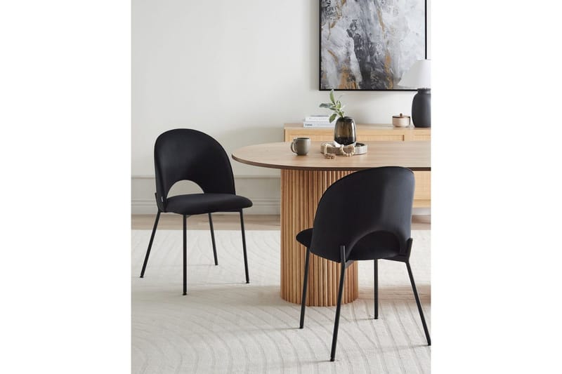 Sett med 2 spisestuestoler Covelo - Svart - Møbler - Stoler & lenestoler - Spisestuestoler & kjøkkenstoler