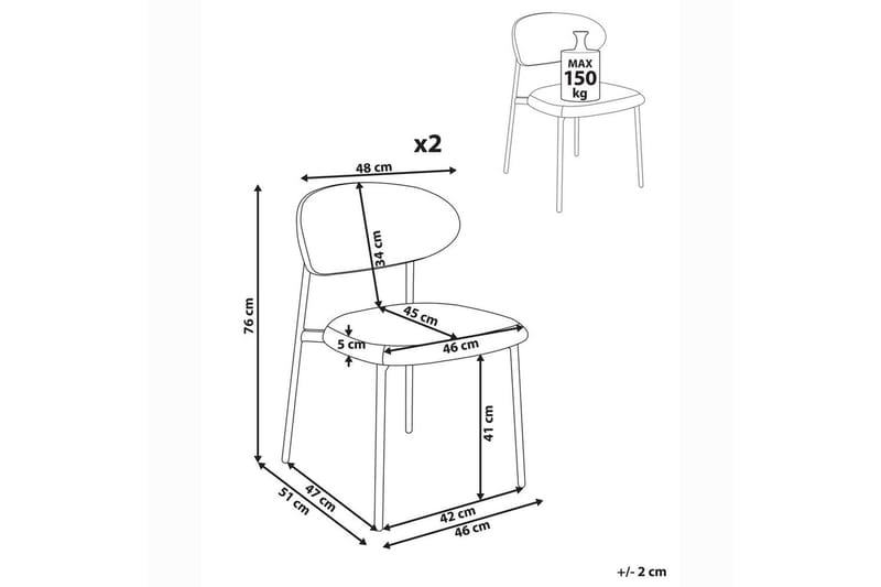 Sett med 2 spisestuestoler Cowley - Møbler - Stoler & lenestoler - Spisestuestoler & kjøkkenstoler