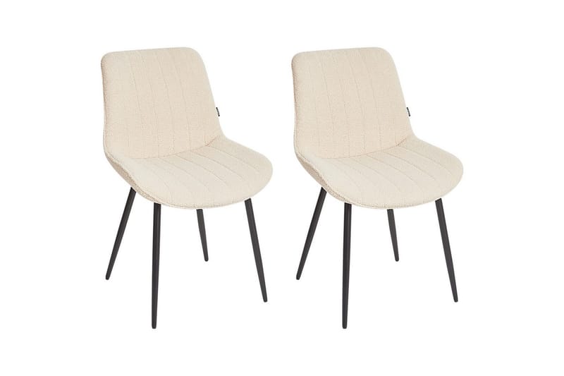 Sett med 2 spisestuestoler Dubrovnik - Beige, svart/Bouclé - Møbler - Stoler & lenestoler - Spisestuestoler & kjøkkenstoler