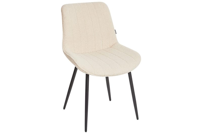 Sett med 2 spisestuestoler Dubrovnik - Beige, svart/Bouclé - Møbler - Stoler & lenestoler - Spisestuestoler & kjøkkenstoler