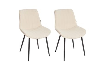 Sett med 2 spisestuestoler Dubrovnik - Beige, svart/Bouclé - Møbler - Stoler & lenestoler - Spisestuestoler & kjøkkenstoler