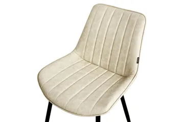 Sett med 2 spisestuestoler Dubrovnik - Beige, svart/kunstkinn - Møbler - Stoler & lenestoler - Spisestuestoler & kjøkkenstoler