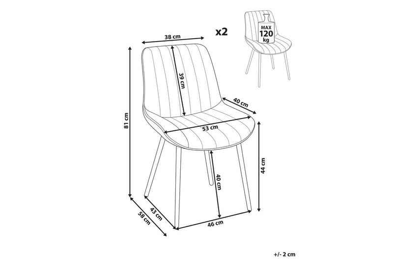 Sett med 2 spisestuestoler Dubrovnik - Brun, Svart/Kunstlær - Møbler - Stoler & lenestoler - Spisestuestoler & kjøkkenstoler