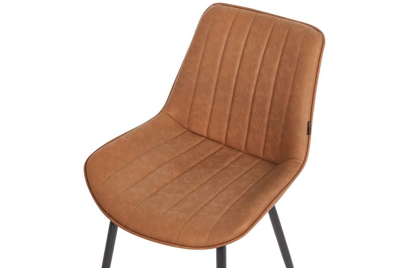 Sett med 2 spisestuestoler Dubrovnik - Brun, Svart/Kunstlær - Møbler - Stoler & lenestoler - Spisestuestoler & kjøkkenstoler